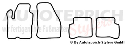 Das Schnittmuster für Fussmatten Hyundai Atos BJ3_1998-2004