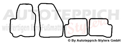 Das Schnittmuster für Fussmatten Hyundai Atos BJ3_2004-2008