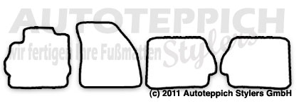 Das Schnittmuster für Fussmatten Mazda 2 DE_2007-